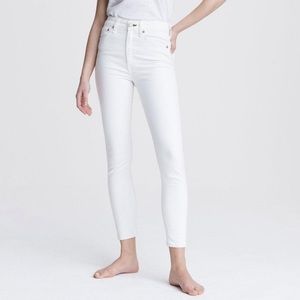 NWT Rag & Bone Nina High-Rise Skinny White Slim Fit Ankle White Jean sz 27